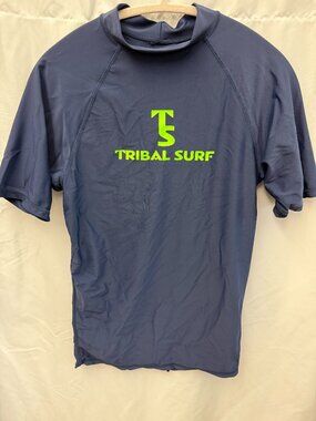 Tribal Surf Blue Rashguard Swim Shirt Youth XL Sun Protection Surf Shirt